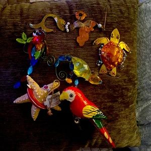 Lots of nautical, birds, Kurt Adler, mermaid copper ornaments/Sun catchers knew